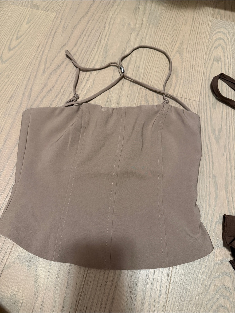 Tiger Mist Taupe Halter Cami Top